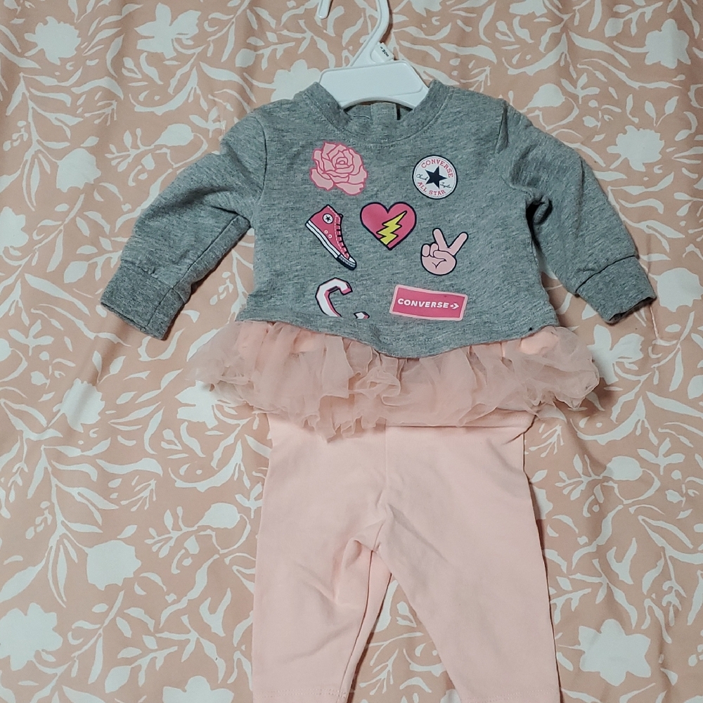 Converse Gray and Pink Baby Set